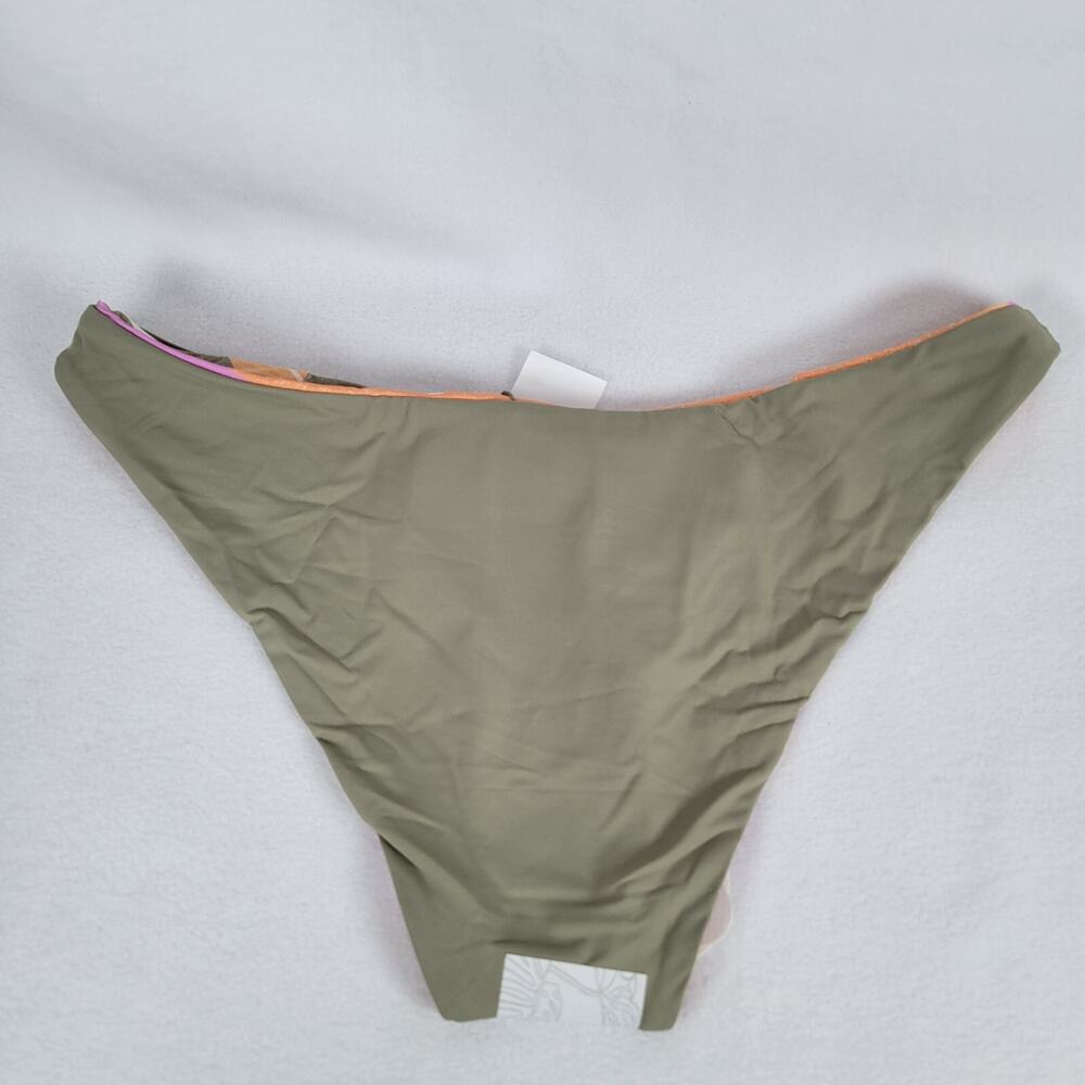 Prana Womens Elina Stripe Reversible Swim Bikini Bottom Size Small Orange Hi-Cut - Picture 9 of 10